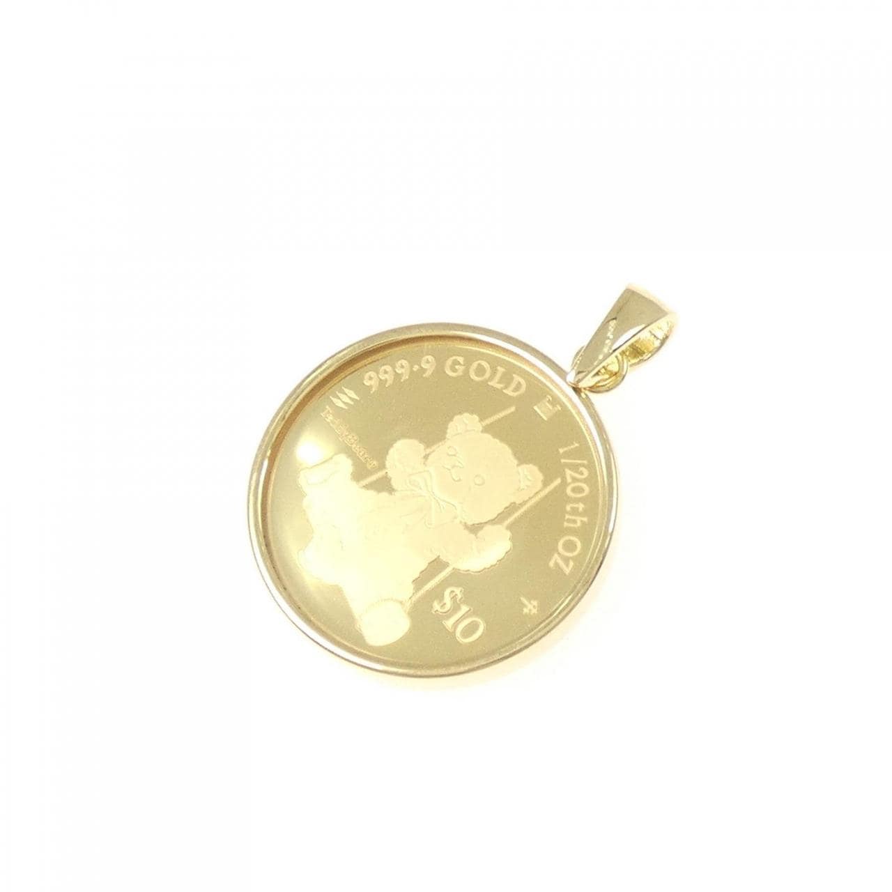 K18YG(枠) コイン ペンダント