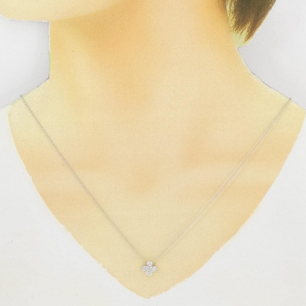 K18WG ダイヤモンド ネックレス 0.16CT