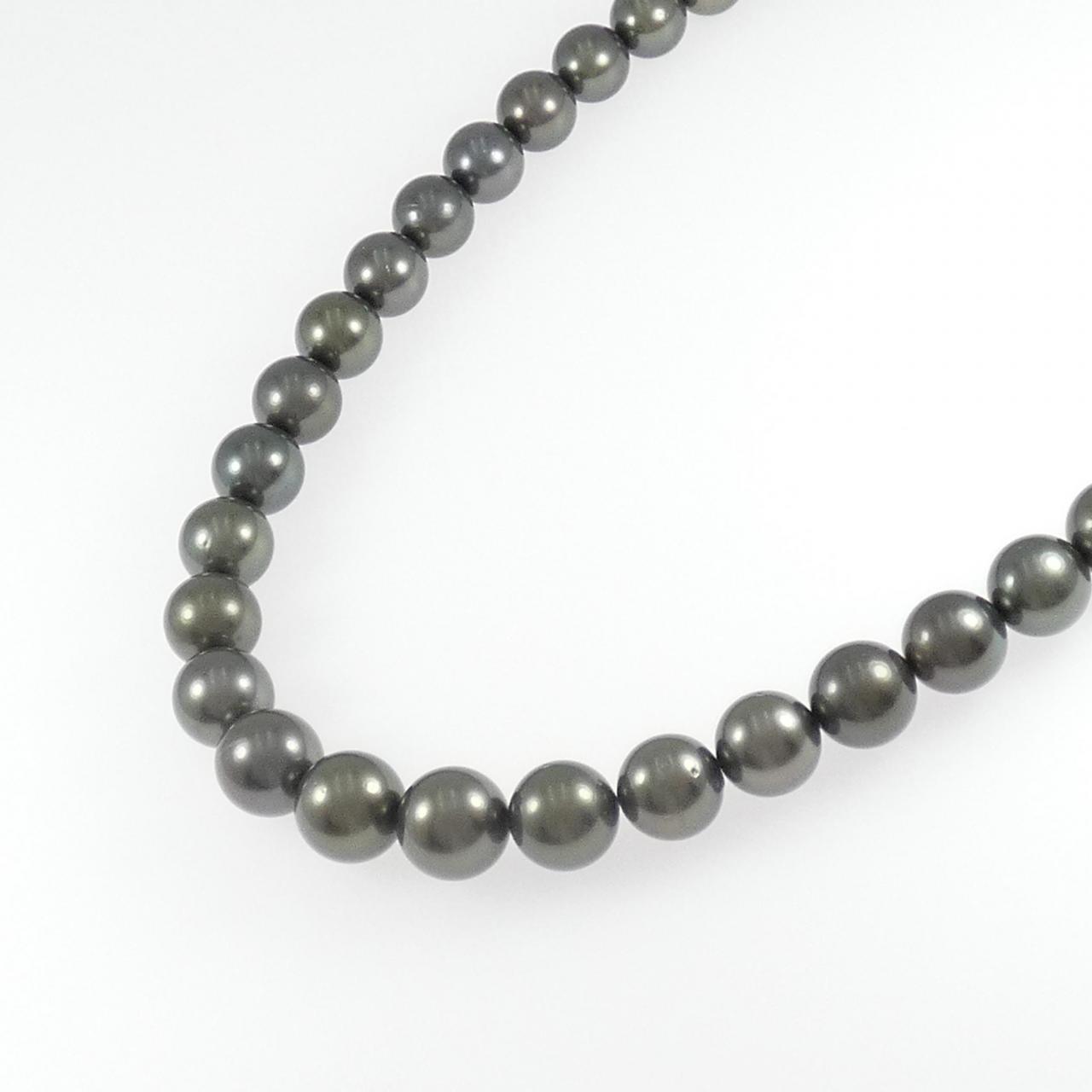 シルバークラスプ 黒蝶パール ネックレス 9-11.5mm