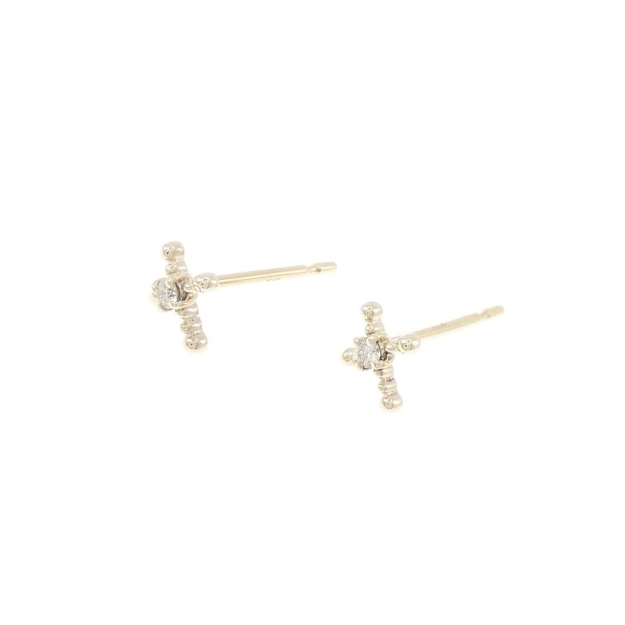 K10/K14 Cross Diamond Earrings 0.02CT