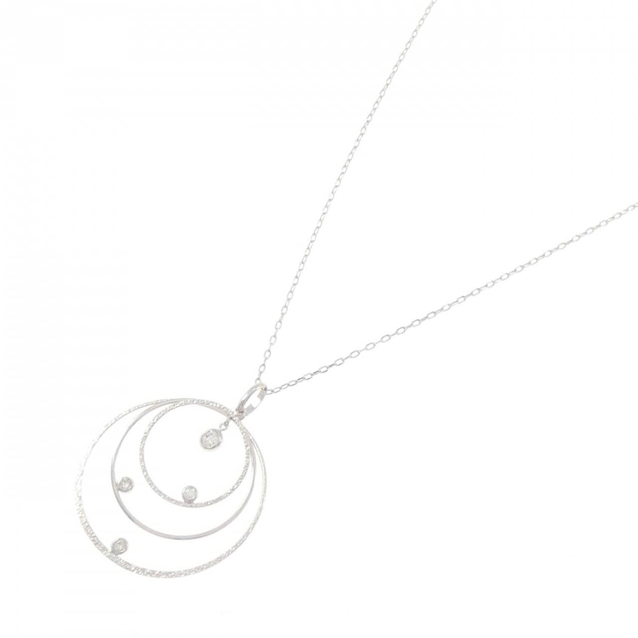 K18WG ダイヤモンド ネックレス 0.12CT