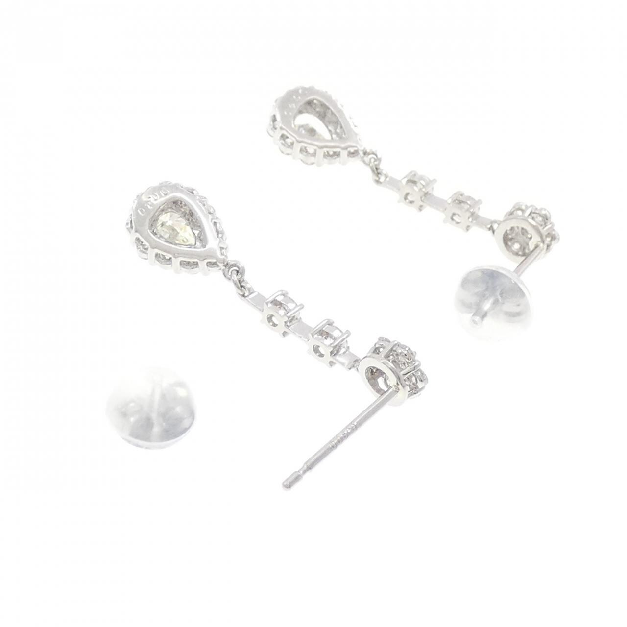 [新品] PT900 花形鑽石耳環 0.80CT