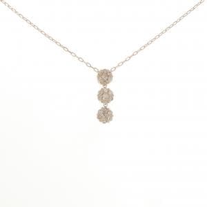 K14PG/K18PG フラワー ダイヤモンド ネックレス 0.30CT