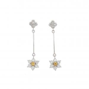 PT900 フラワー ダイヤモンド ピアス 1.20CT
