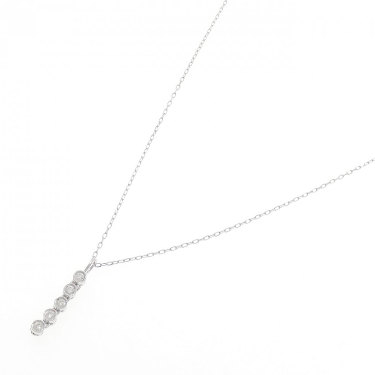 K18WG ダイヤモンド ネックレス 0.12CT