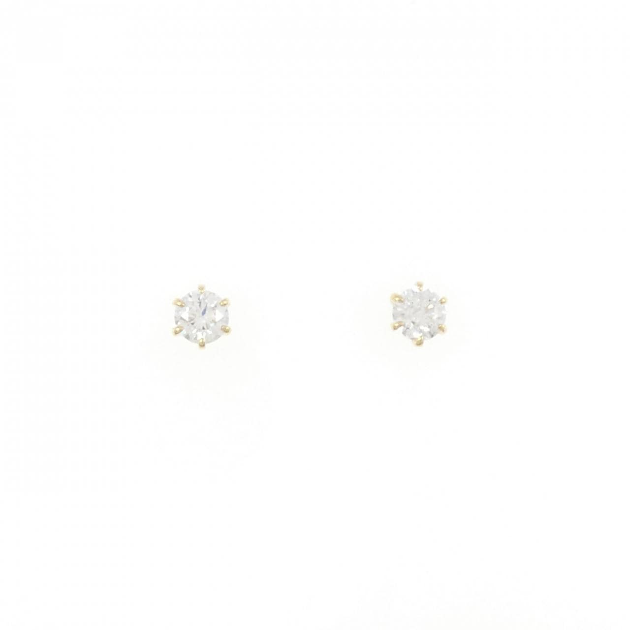K18YG ダイヤモンド ピアス 0.204CT 0.207CT D VS1 EXT H&C