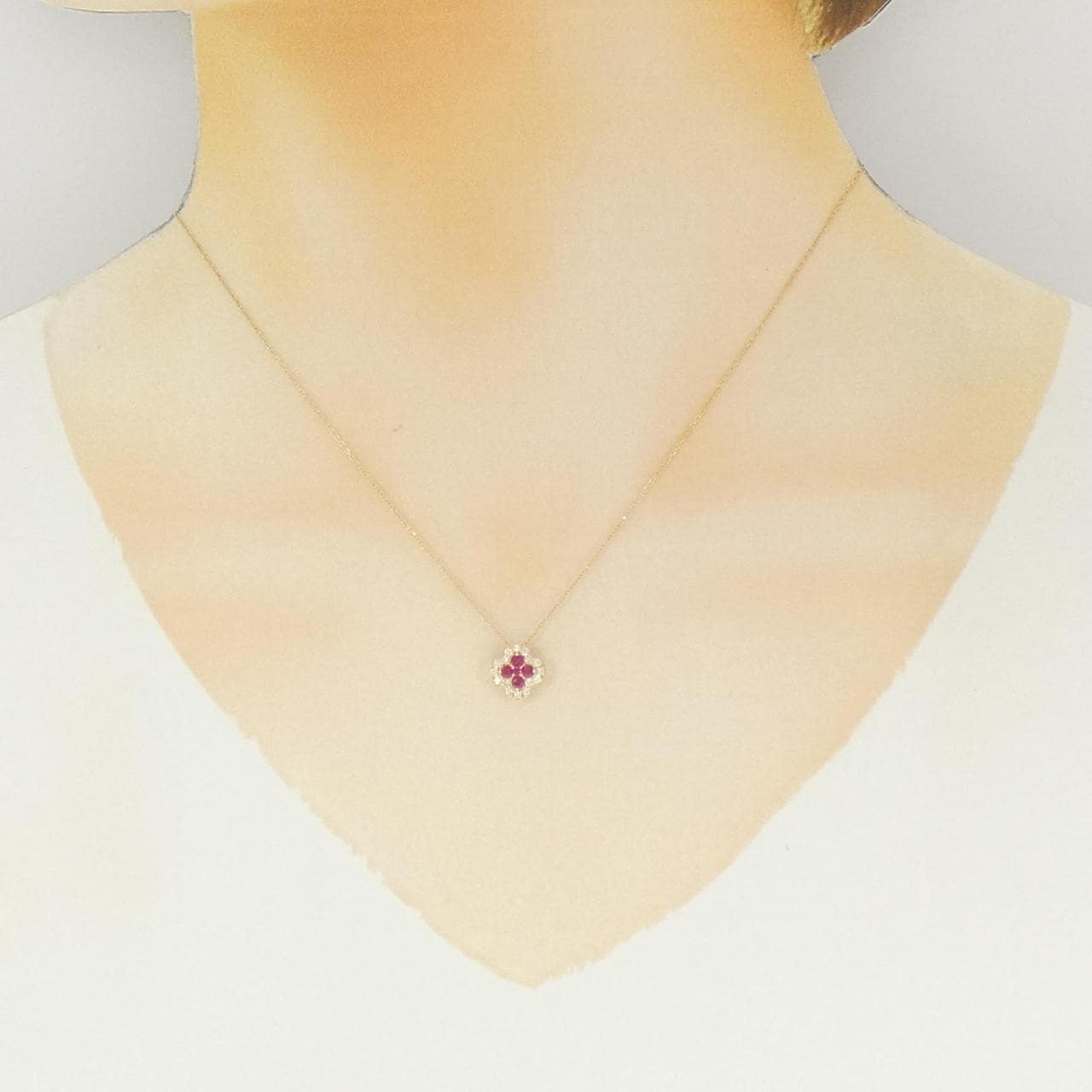 K18YG ルビー ネックレス 0.20CT