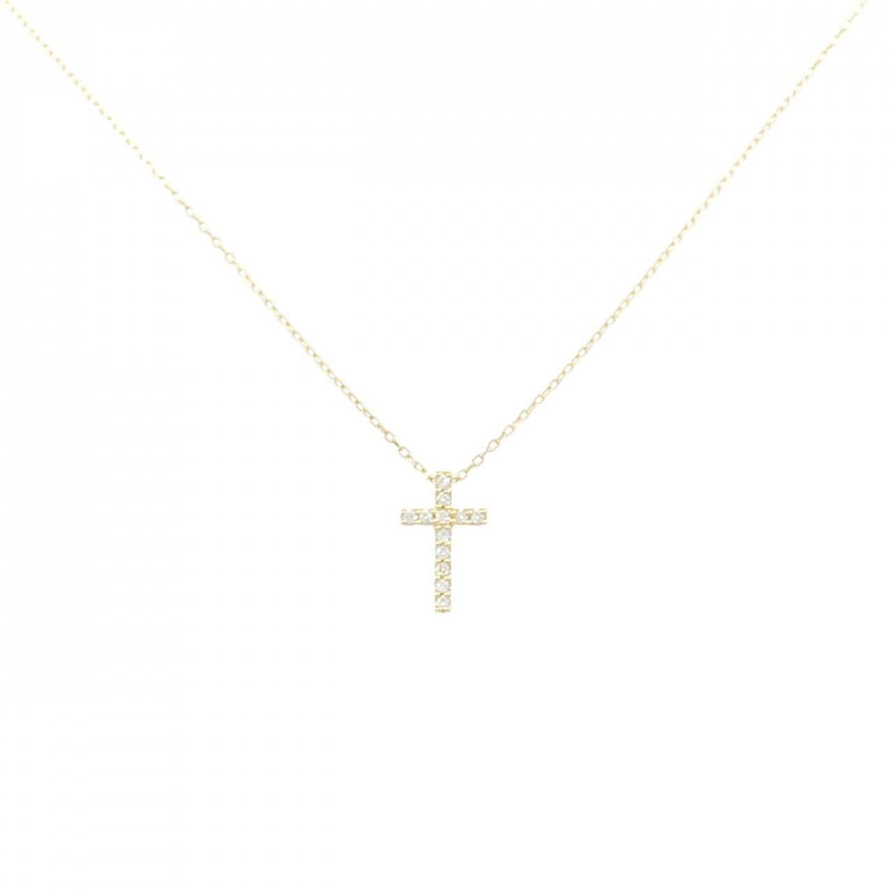 スタージュエリー クロス ダイヤモンド ネックレス 0.03CT