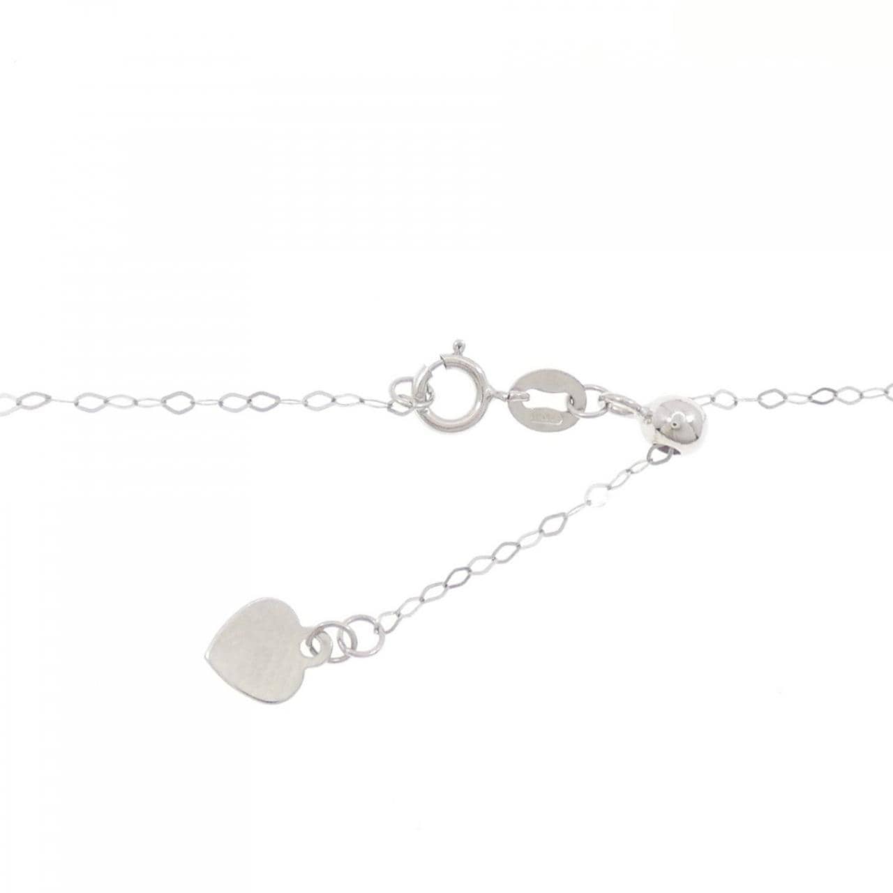 K18WG/750WG フラワー サファイヤ ネックレス 0.42CT