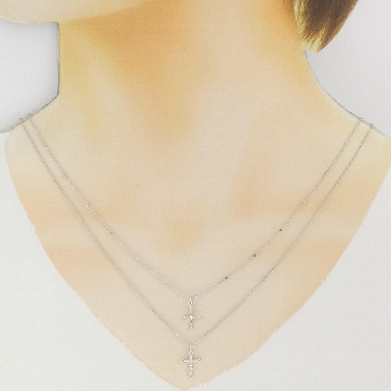 K10WG/K18WG ダイヤモンド ネックレス 0.06CT