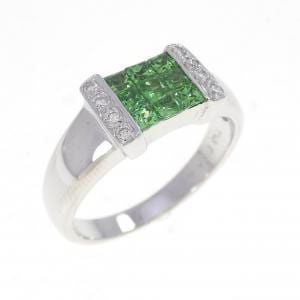 750WG グリーンガーネット リング 0.60CT