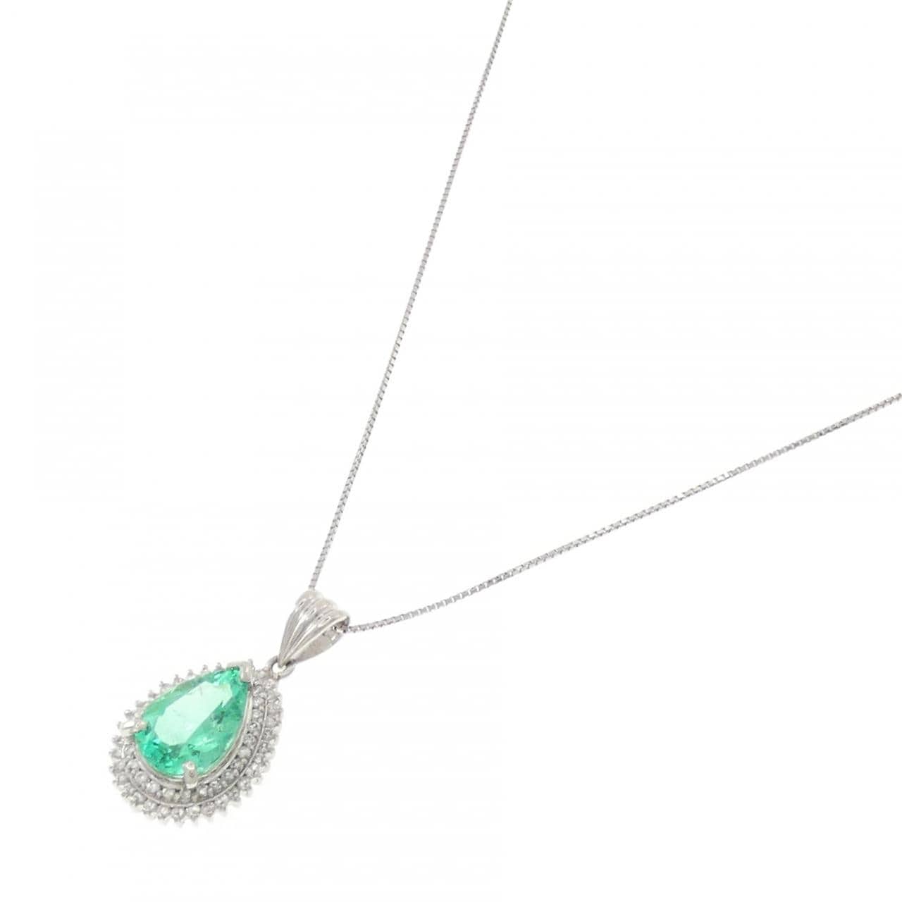 PT900/PT850 エメラルド ネックレス 3.35CT