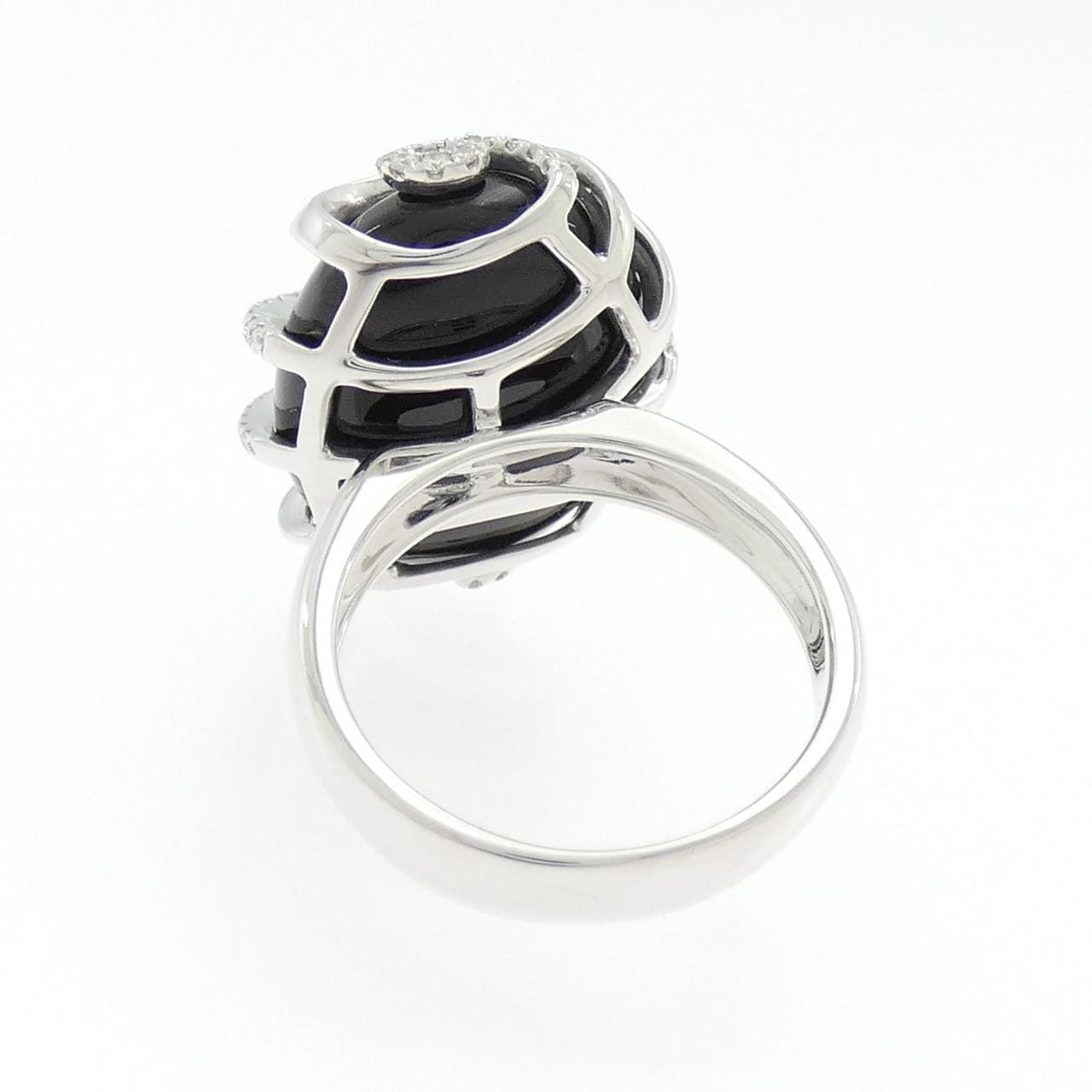 750WG 缟黑玛瑙戒指