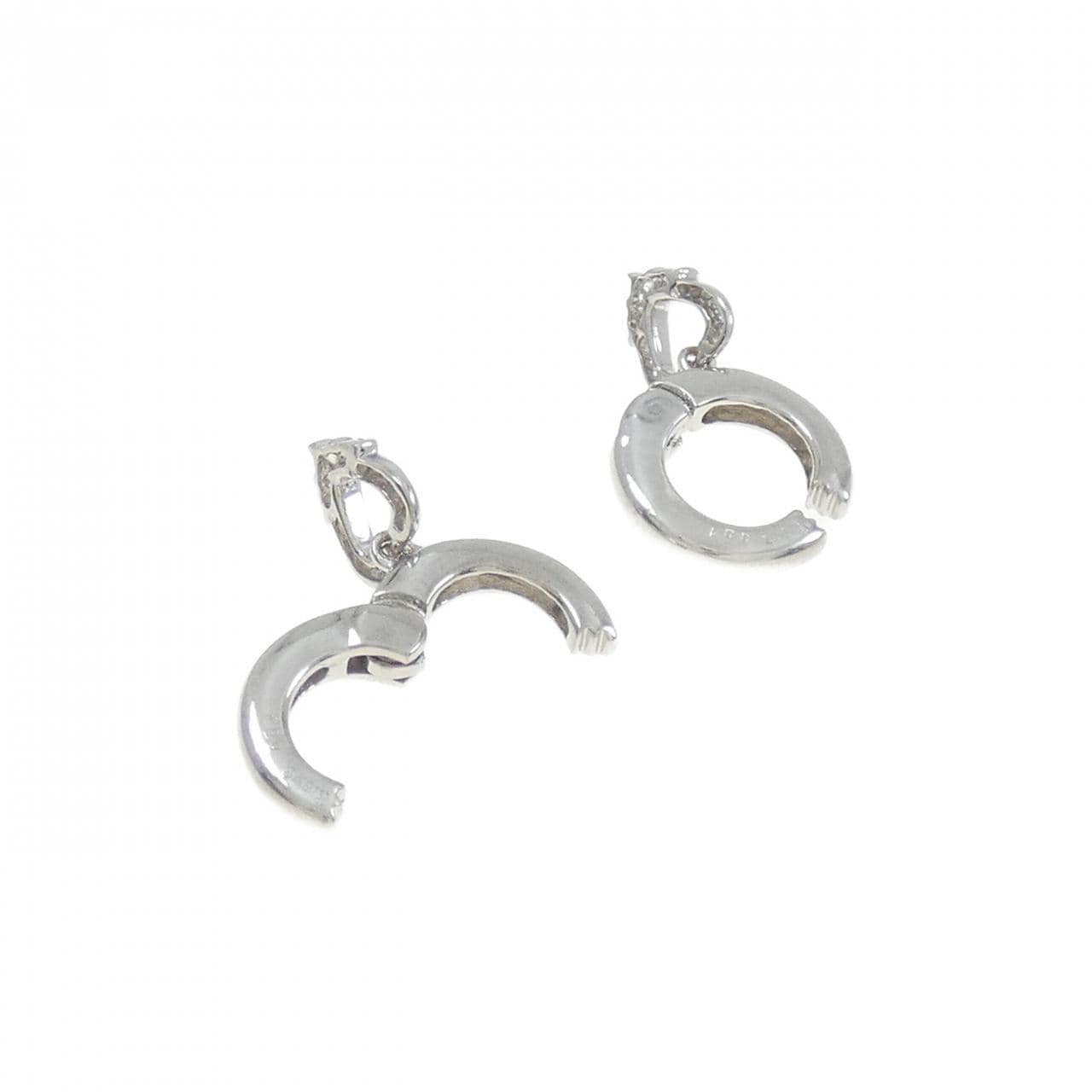 K18WG Heart Diamond Earrings 0.08CT