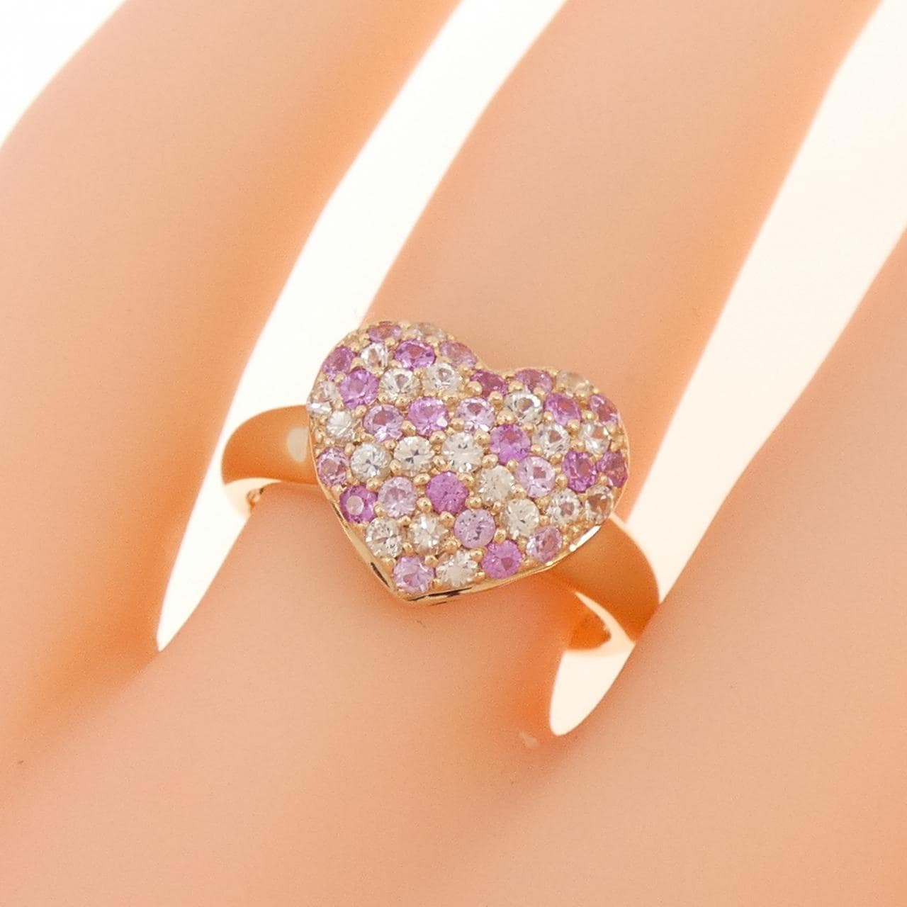 K18PG爱心蓝宝石戒指0.80CT