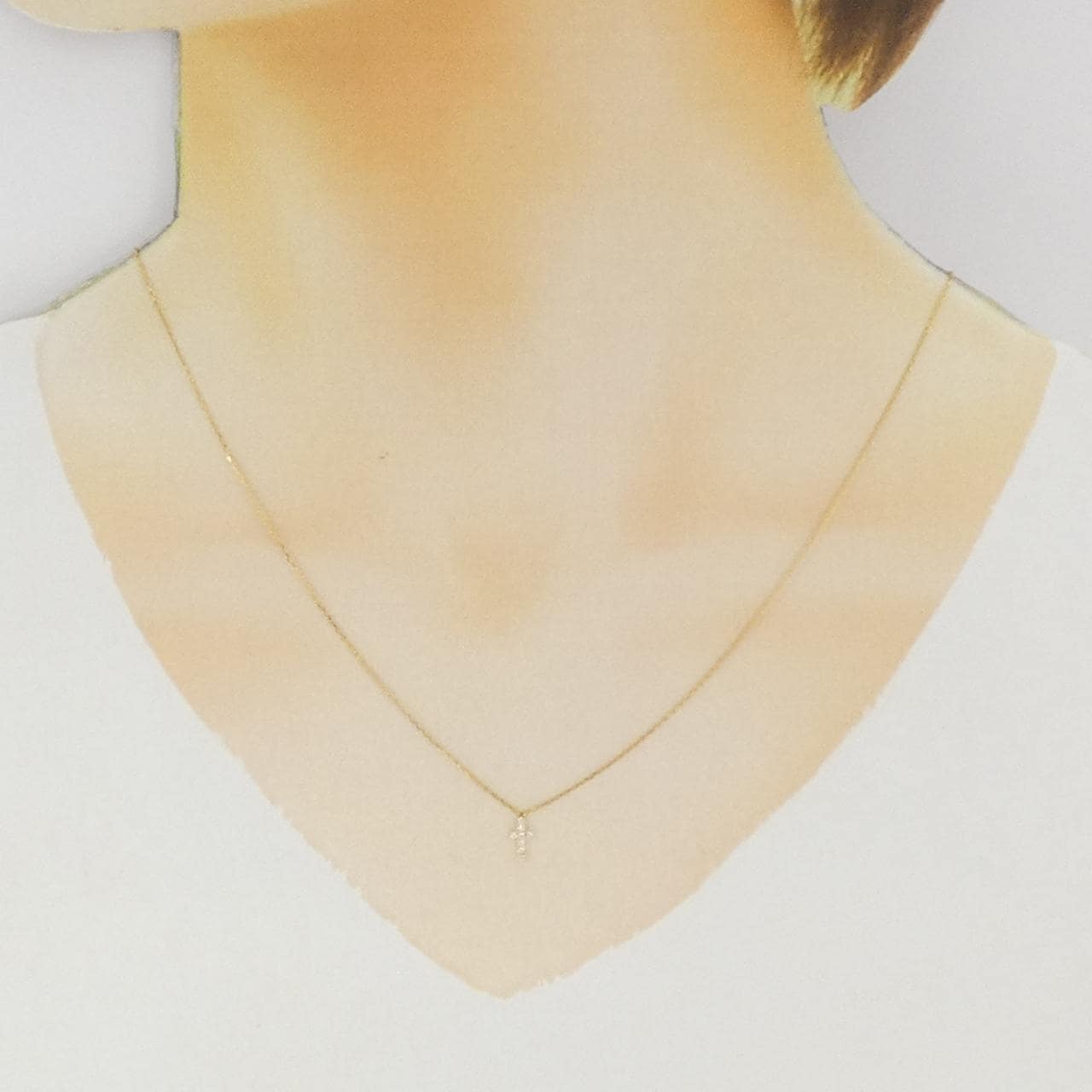 アーカー クロスパヴェ ネックレス 0.05CT