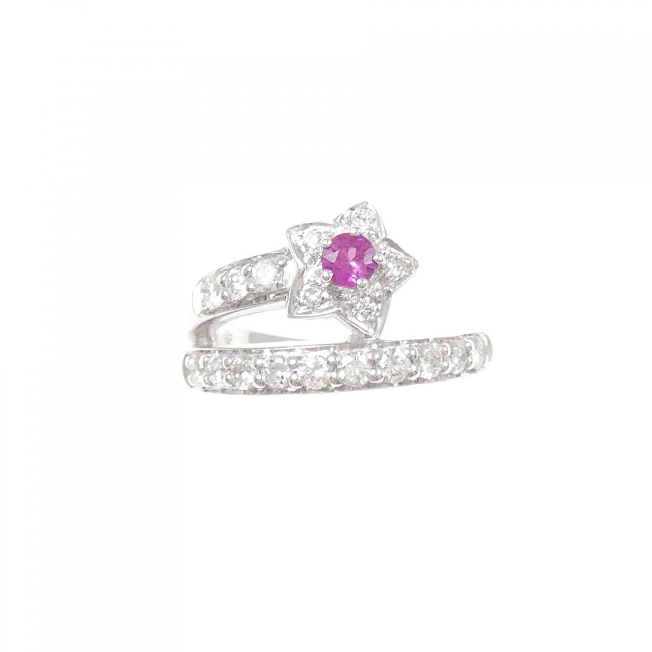 K18WG ルビー リング 0.14CT