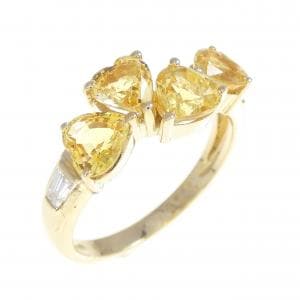 18KYG ハート サファイヤ リング 2.49CT