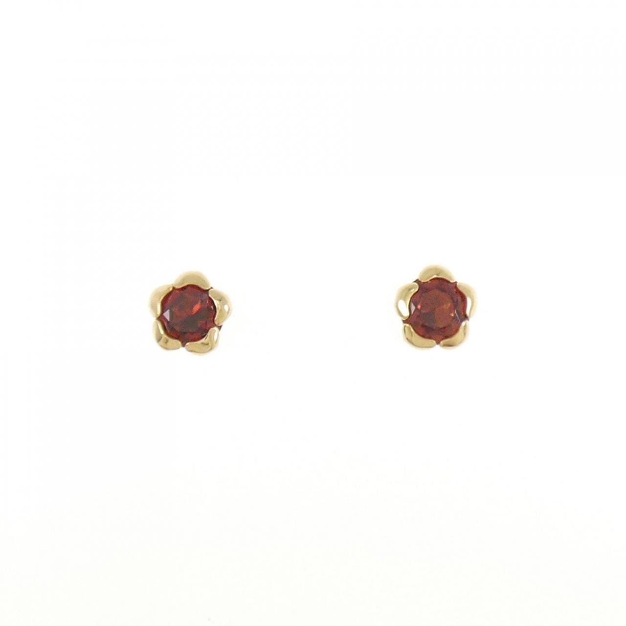 [BRAND NEW] K18YG Garnet earrings