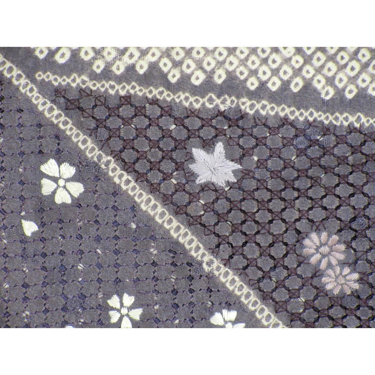 訪問着　総絞り　刺繍加工　身幅Ｌ寸