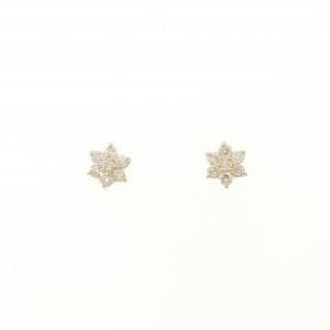 K18YG フラワー ダイヤモンド ピアス 0.20CT