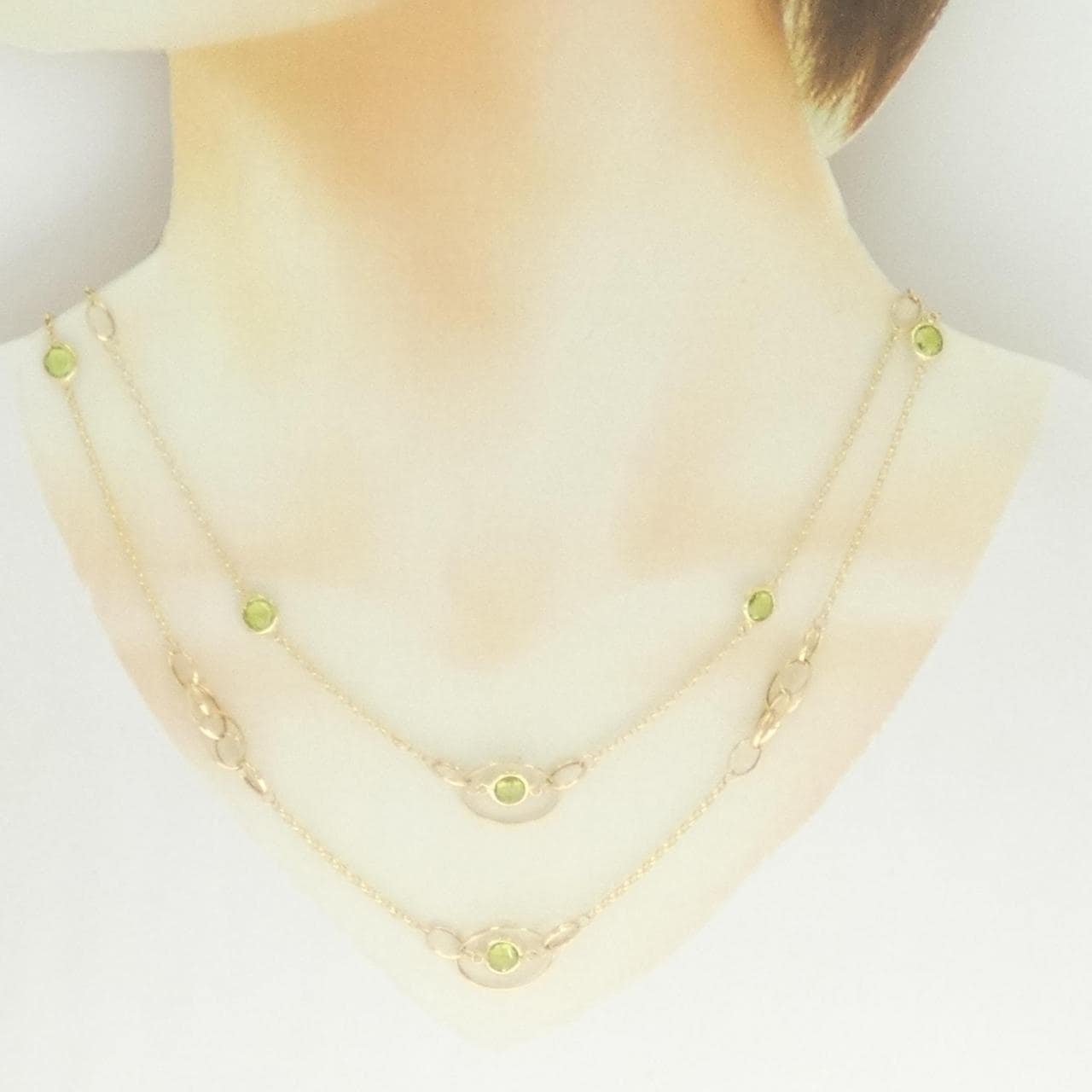 K18YG ペリドット ネックレス 3.00CT