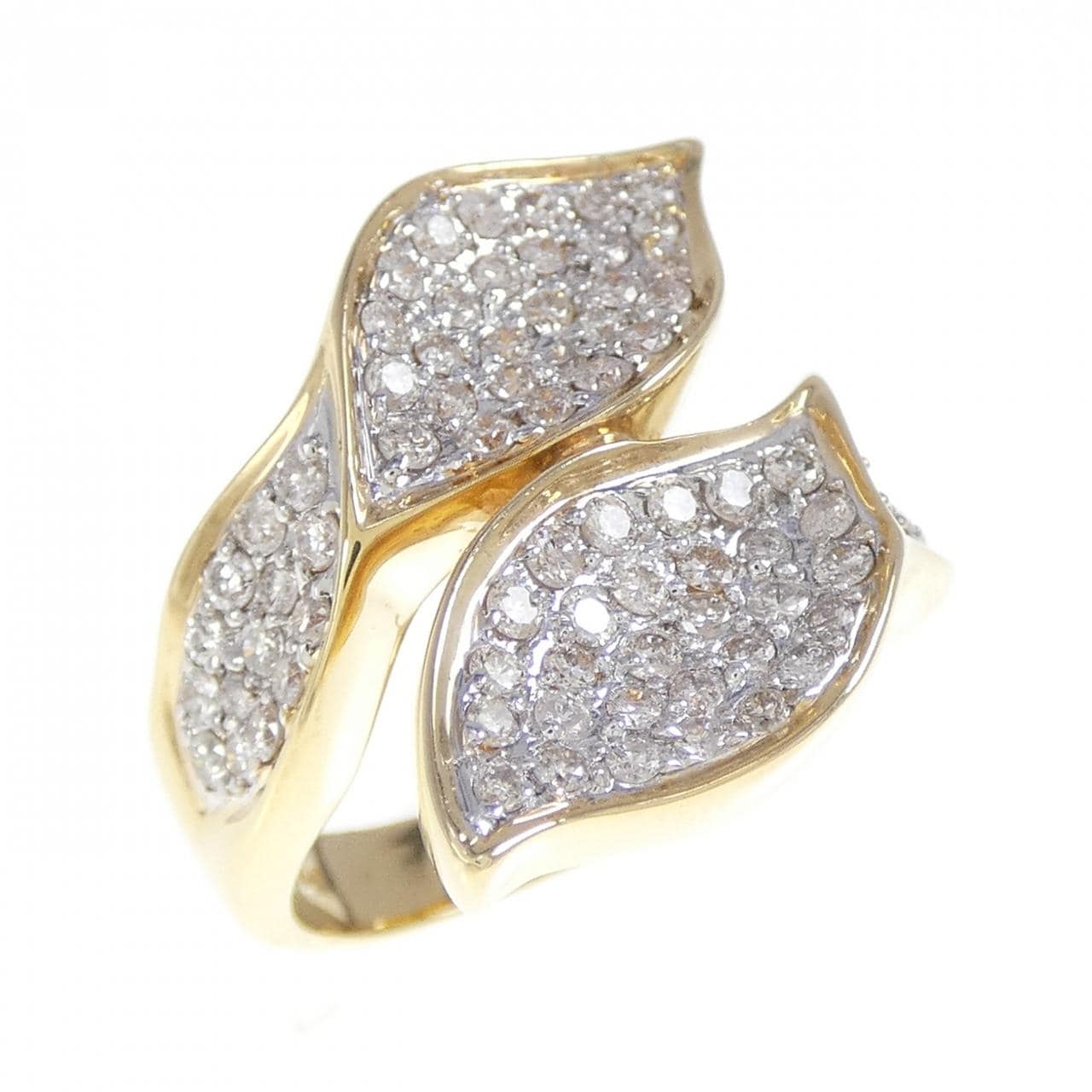 750YG/750WG Pave Diamond Ring 1.00CT