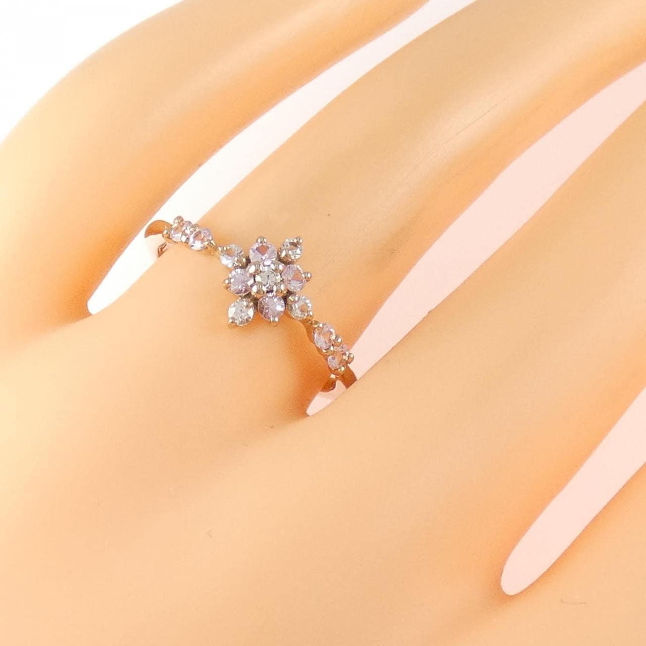 K18PG 合成サファイア リング