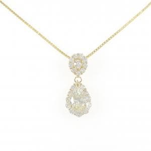 K18YG ダイヤモンド ネックレス 1.097CT L SI2 ペアシェイプ