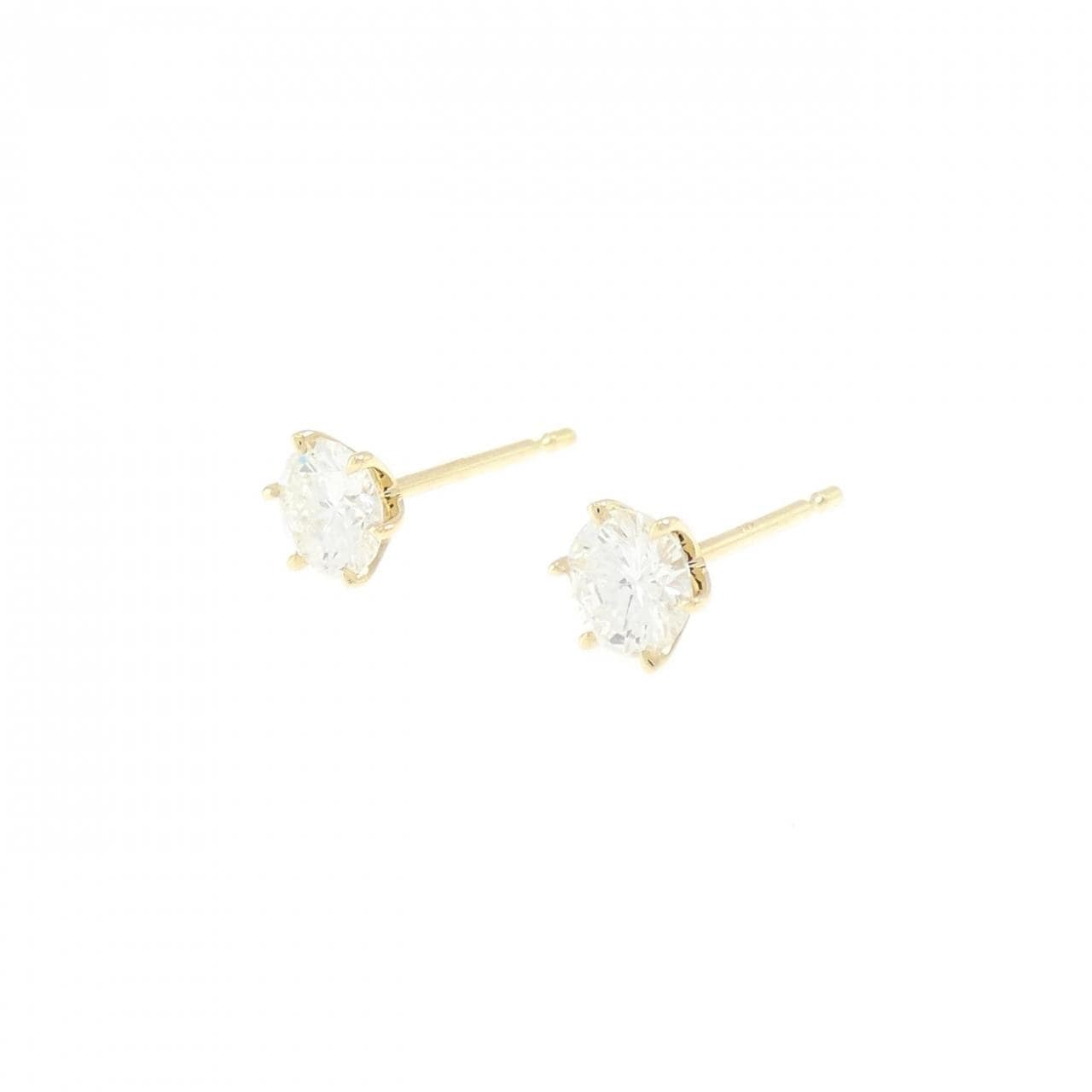 【リメイク】K18YG/ST ダイヤモンド ピアス 0.356CT 0.359CT H SI2 VG-GOOD