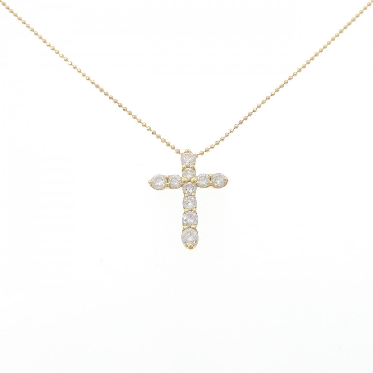 K18YG cross Diamond necklace 1.00CT