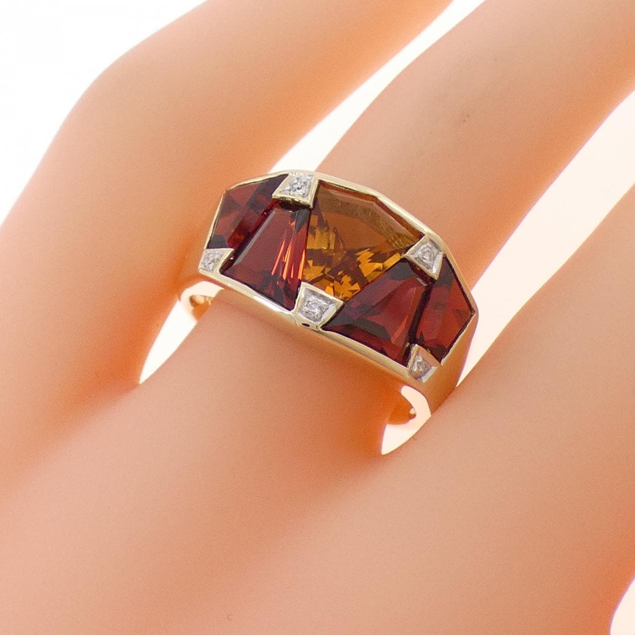 14KYG カラーストーン リング