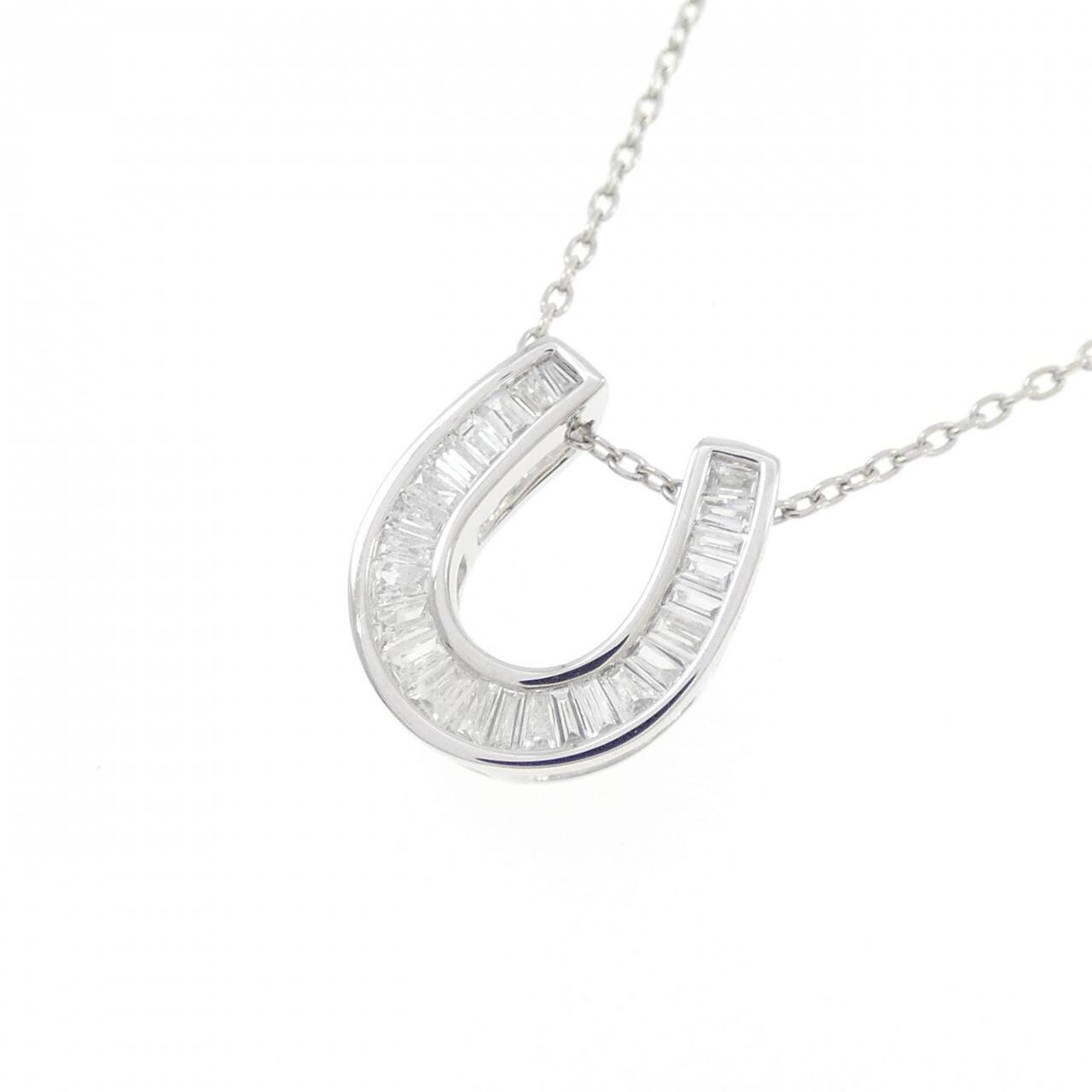 PT950/PT850 ホースシュー ダイヤモンド ネックレス 0.20CT