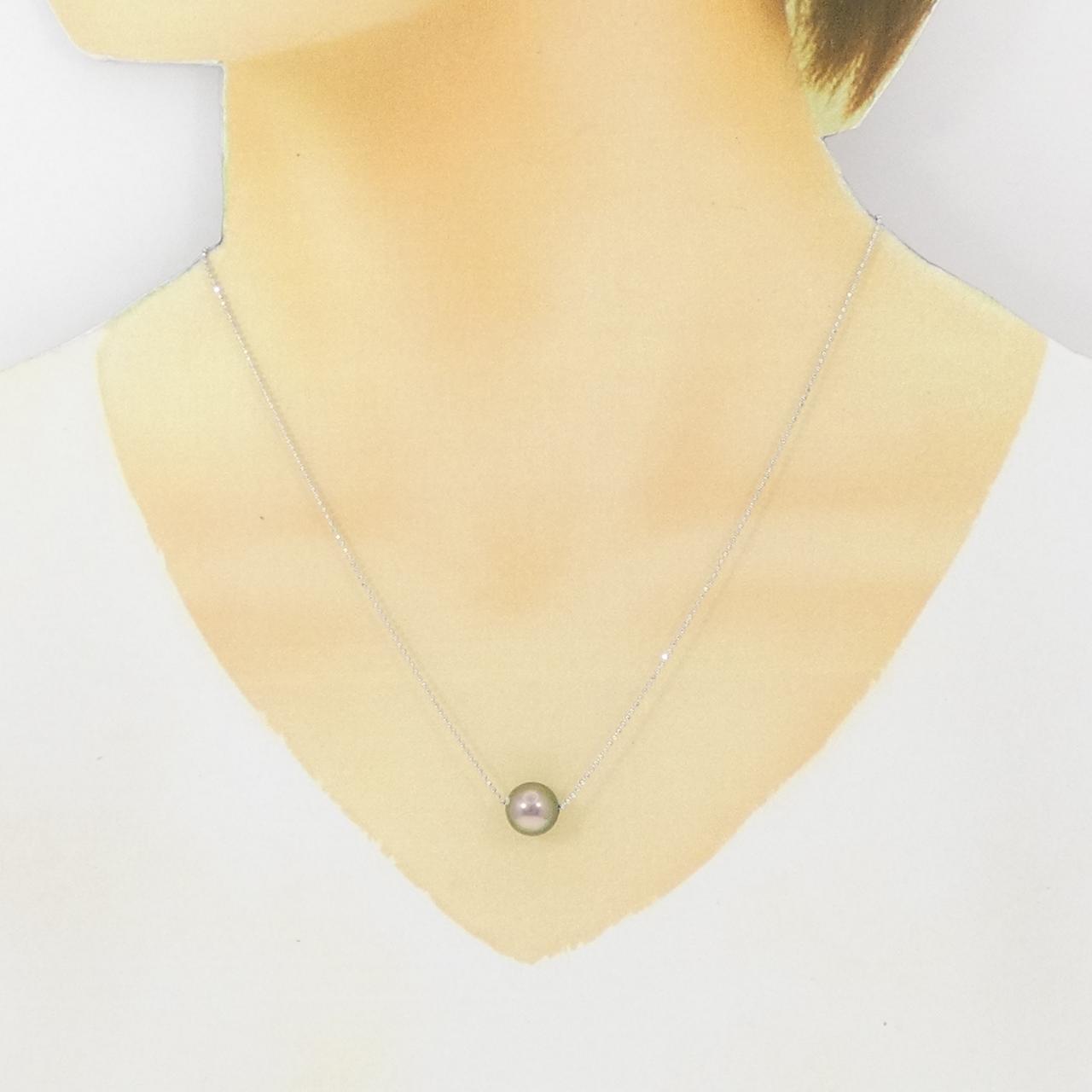 K18WG Black Pearl Necklace 9.2mm