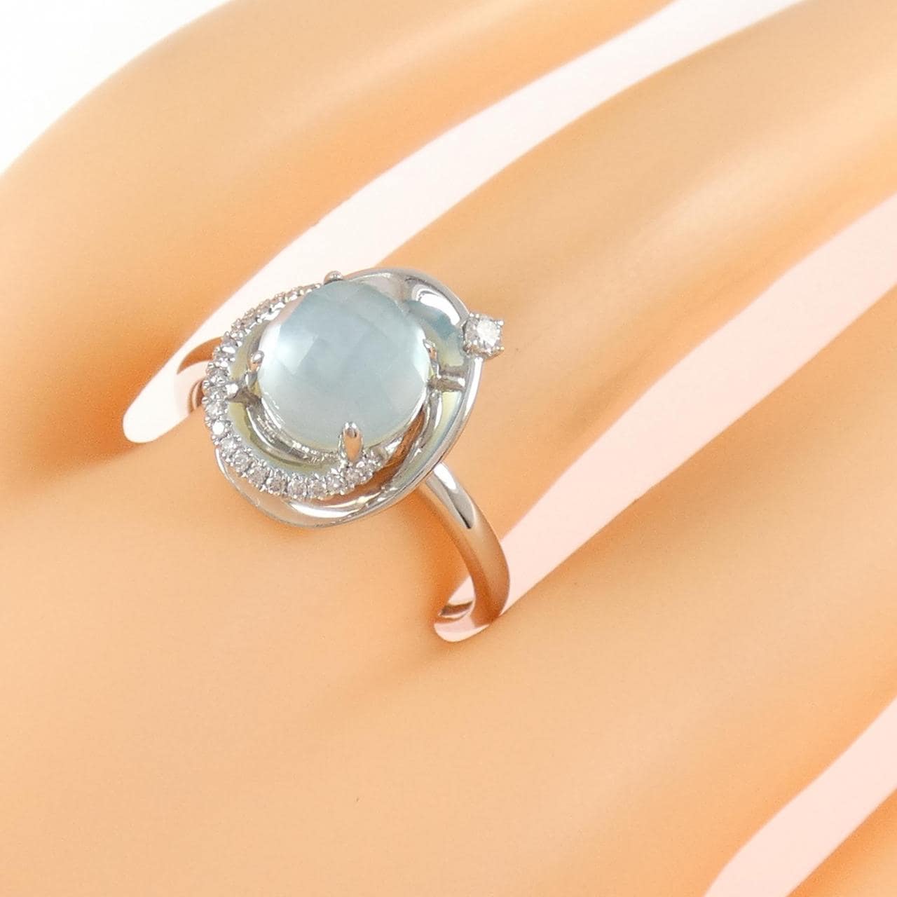 K18WG カラーストーン リング