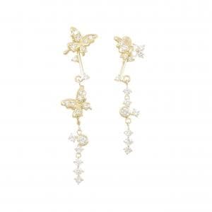 K18YG バタフライ ダイヤモンド ピアス 1.01CT