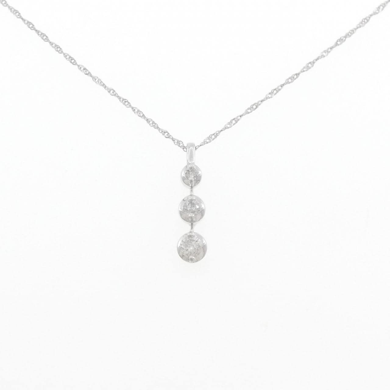K18WG ダイヤモンド ネックレス 0.20CT