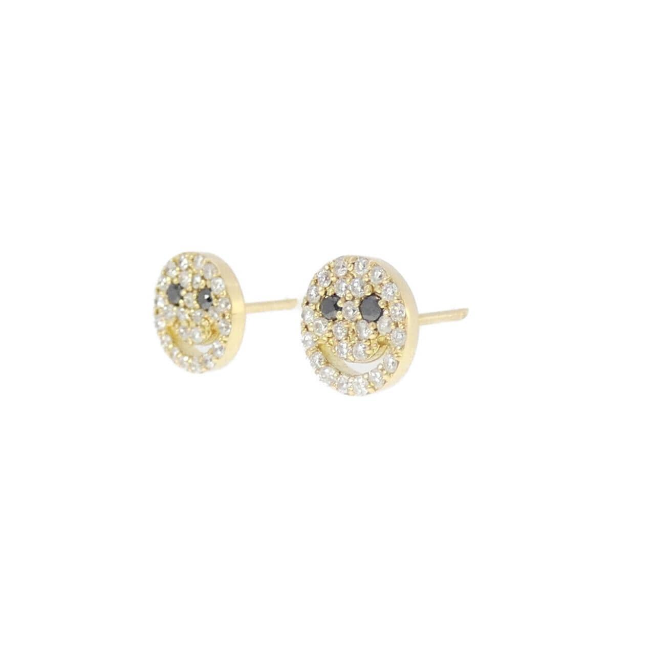 K18YG スマイル ダイヤモンド ピアス 0.28CT