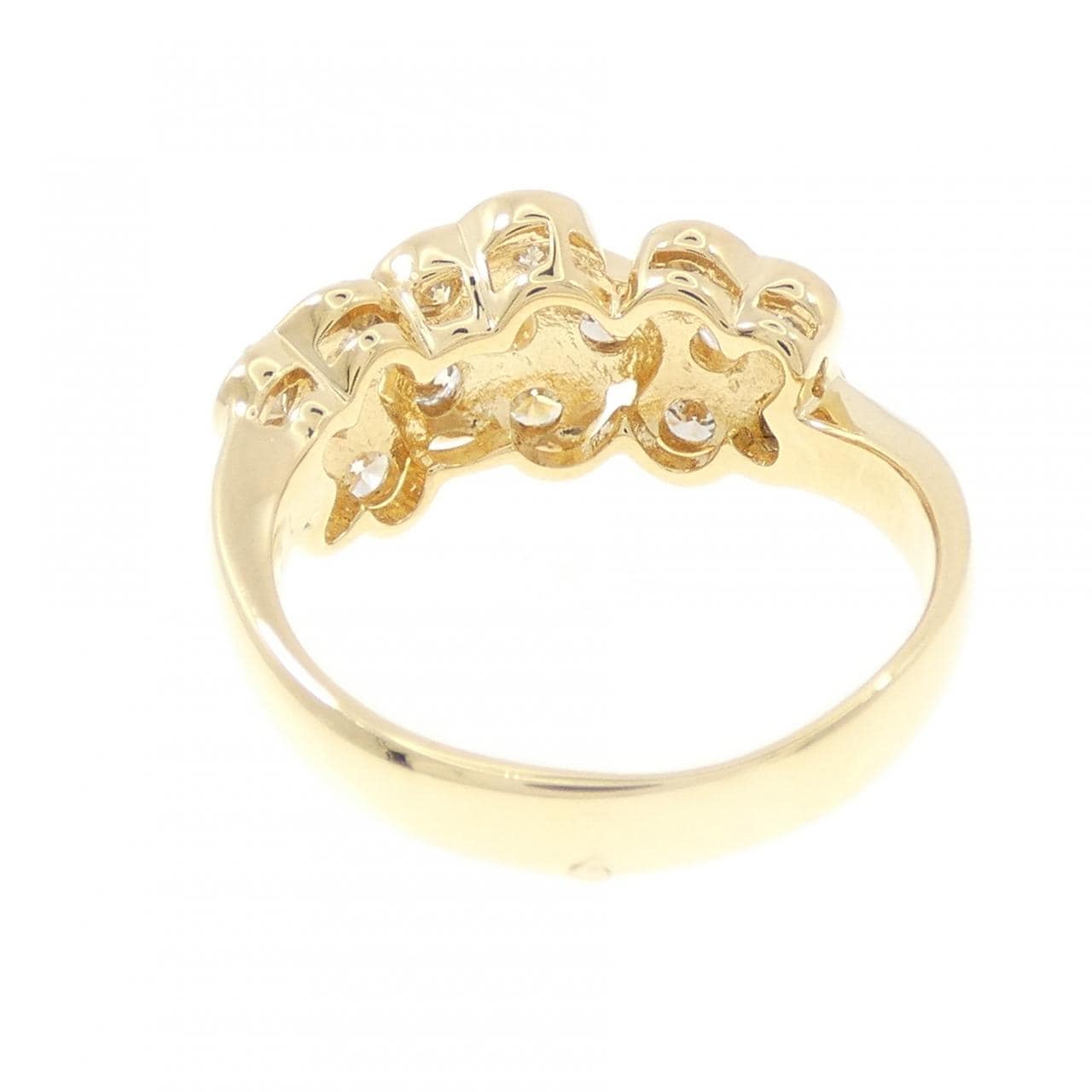 K18YG フラワー ダイヤモンド リング 1.23CT
