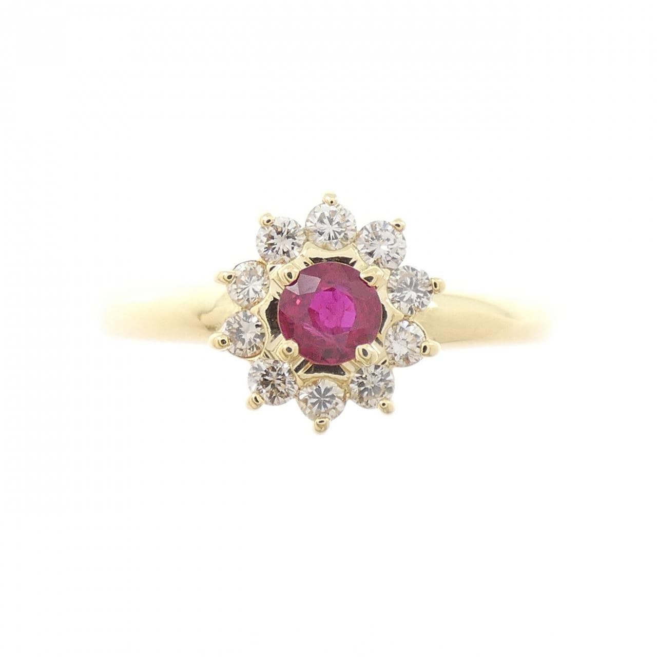 K18YG ルビー リング 0.19CT