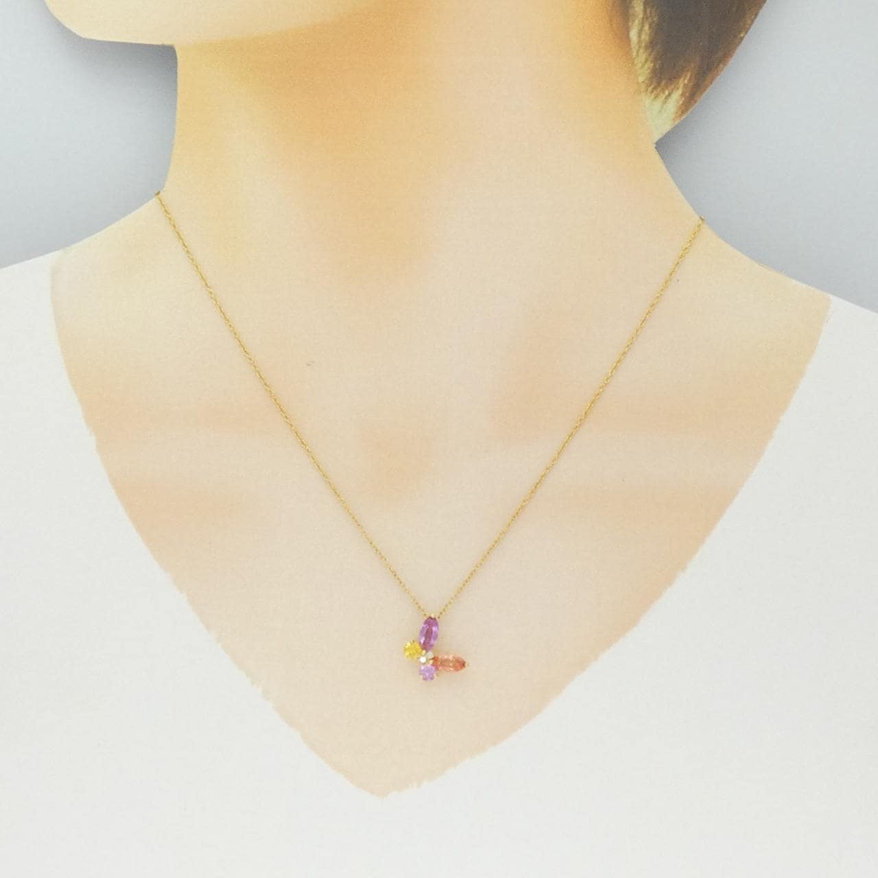 ポンテヴェキオ バタフライ カラーストーン ネックレス 1.46CT