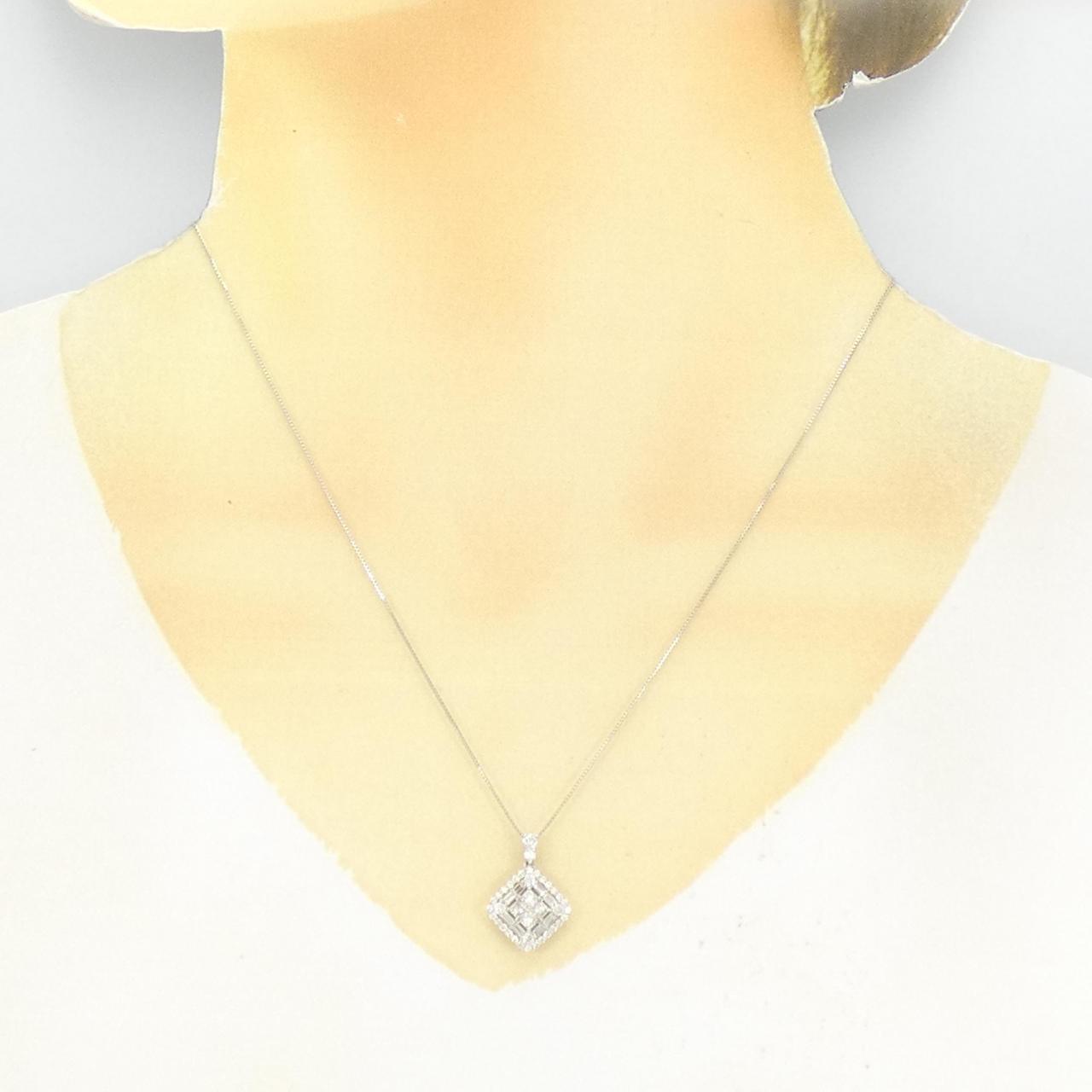 【新品】PT900/PT850 ダイヤモンド ネックレス 0.80CT