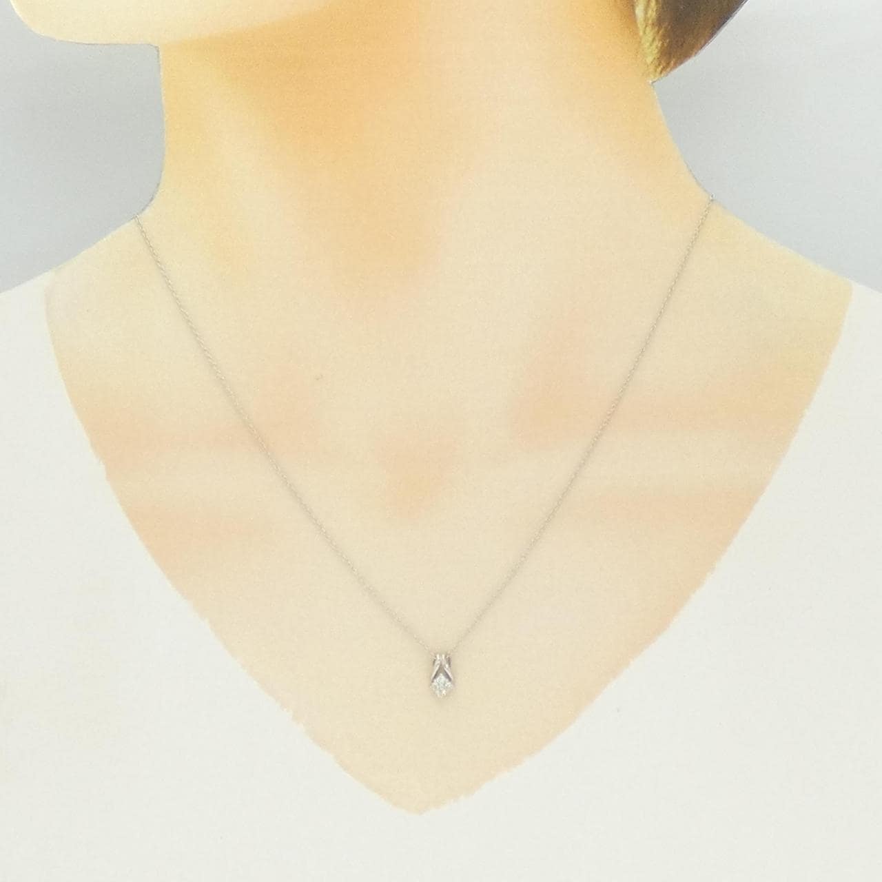 PT900/PT850 フラワー ダイヤモンド ネックレス