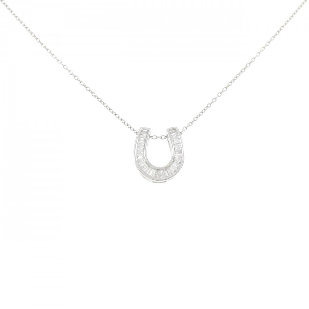 PT950/PT850 ホースシュー ダイヤモンド ネックレス 0.20CT
