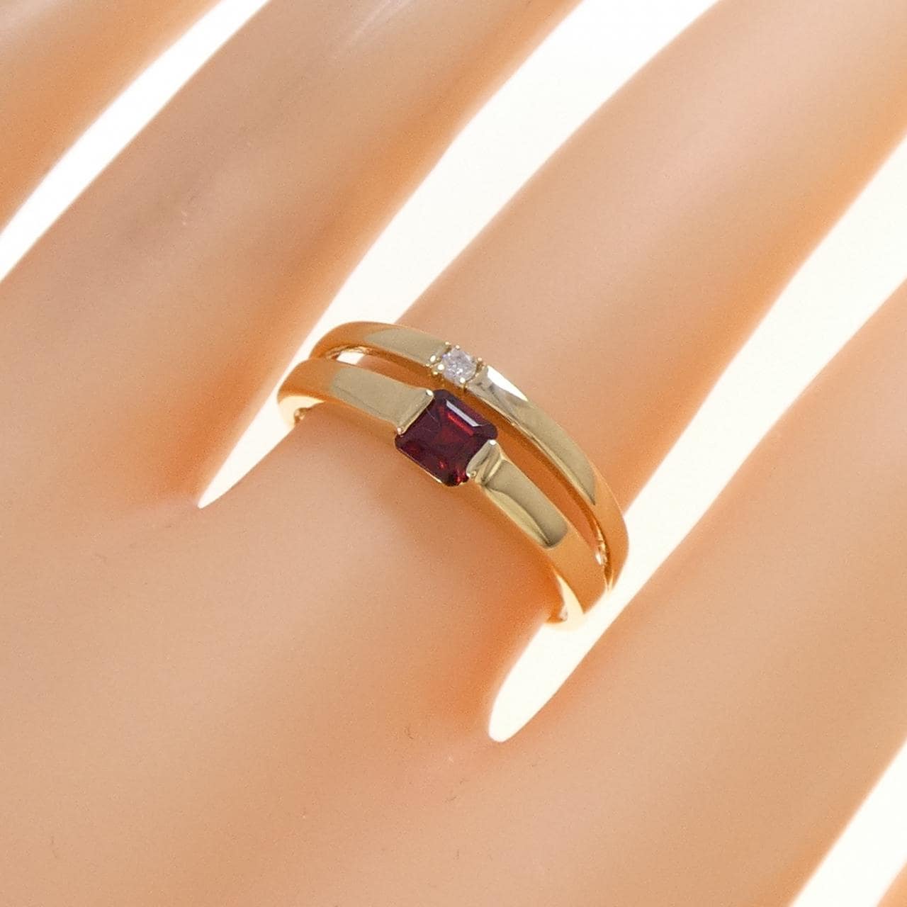 K18YG ガーネット リング