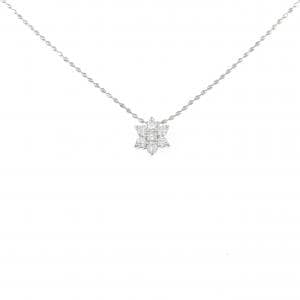 PT900/PT850 フラワー ダイヤモンド ネックレス 0.13CT