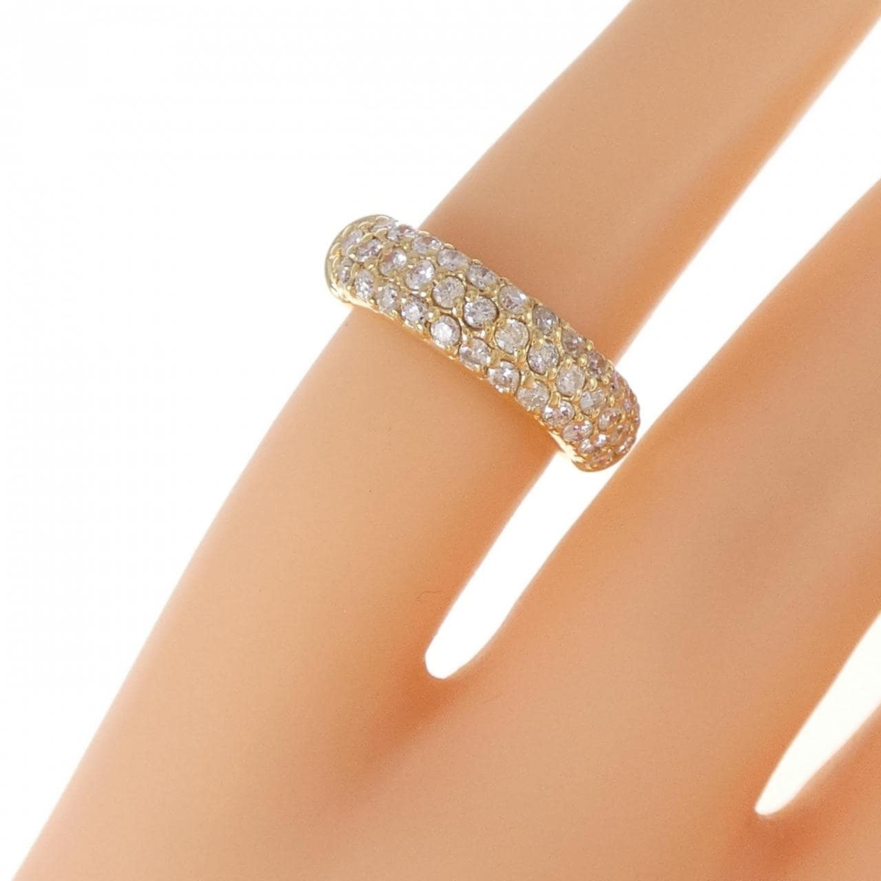 K18YG パヴェ ダイヤモンド ピンキーリング 0.50CT