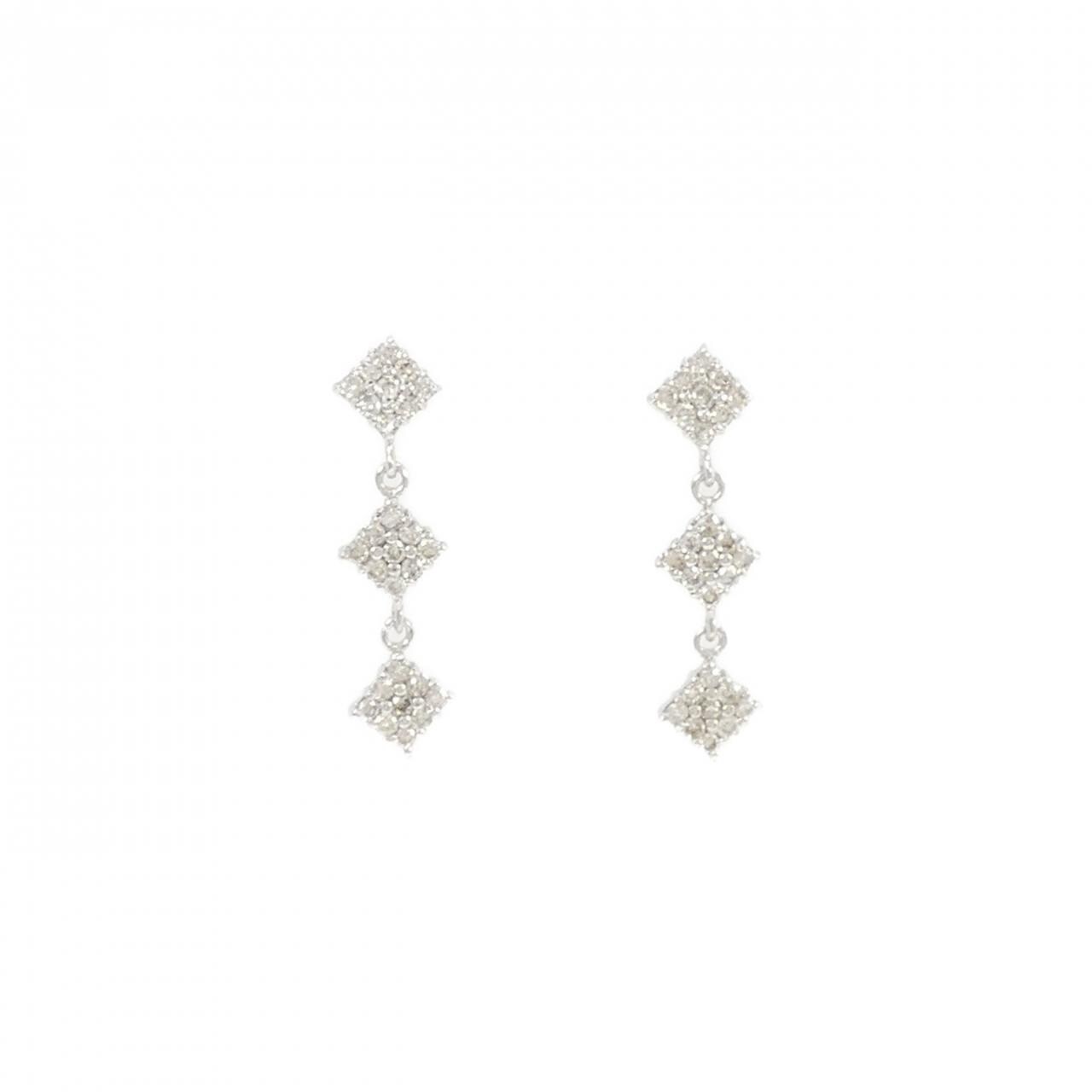 K18WG ダイヤモンド ピアス 0.30CT