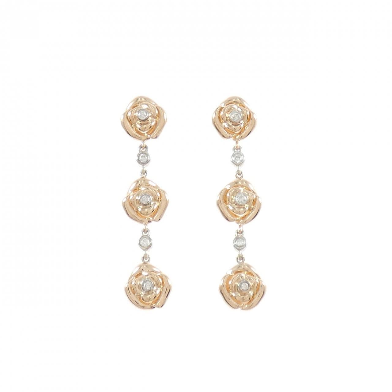 K18WG/K18PG ローズ ダイヤモンド ピアス