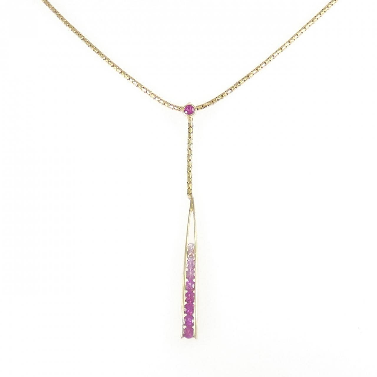 750YG/K18YG サファイヤ ネックレス 0.50CT